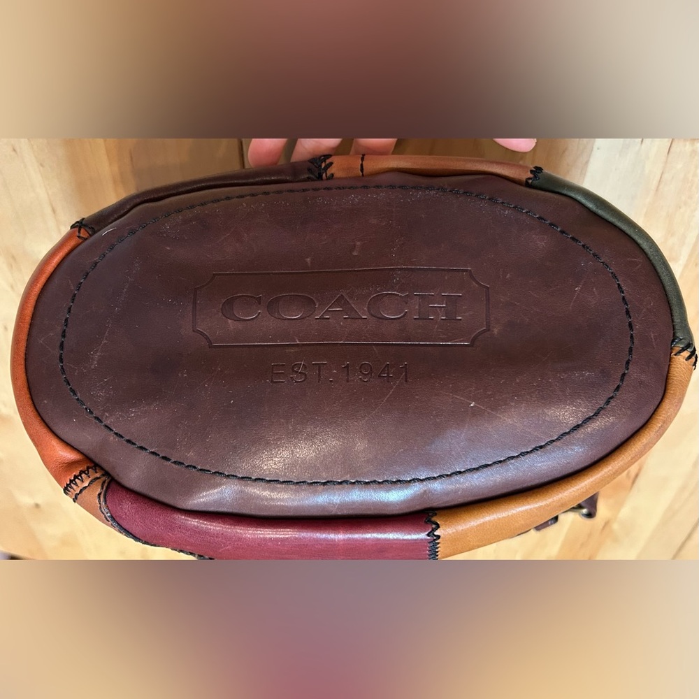 Distressed Coach Bleecker Patchwork Burnished Vachetta Large Duffle Leather Bag - Picture 11 of 14